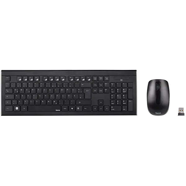 Kit tastatura si mouse Wireless HAMA Cortino USB Layout RO negru