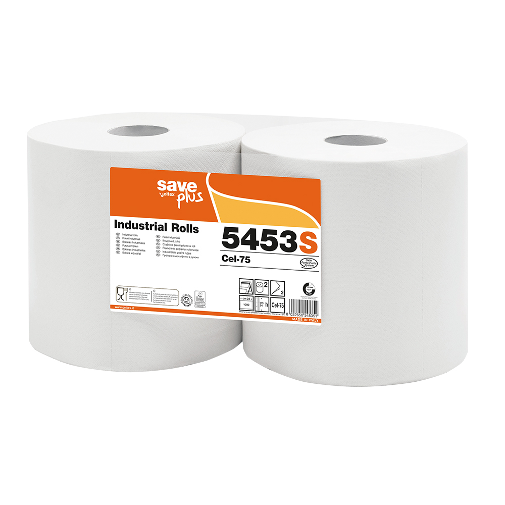 Rola lavete industriale  Celtex 5453S  2 straturi  280 m  1000 portii/rola  2 role/set