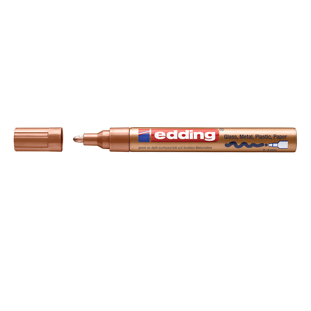 Marker Edding 750 cu vopsea corp metalic varf 2-4mm cupru  rezistent  durabil  varf rotund