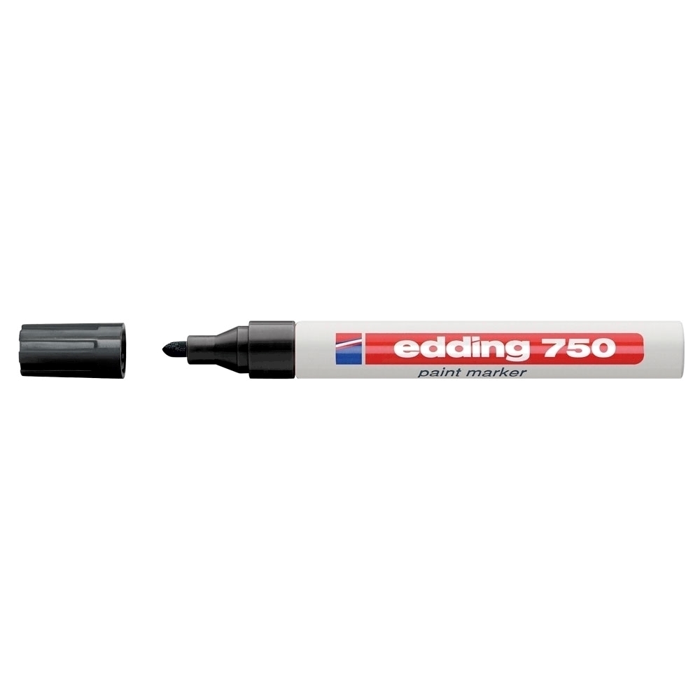 Marker permanent Edding 750 cu vopsea corp metalic varf rotund 2-2-4 mm negru Edding imagine 2022 depozituldepapetarie.ro