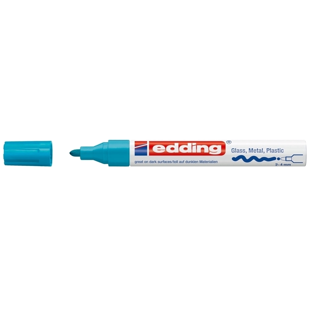 Marker permanent Edding 750  cu vopsea  corp metalic  varf rotund  2-2-4 mm  verde