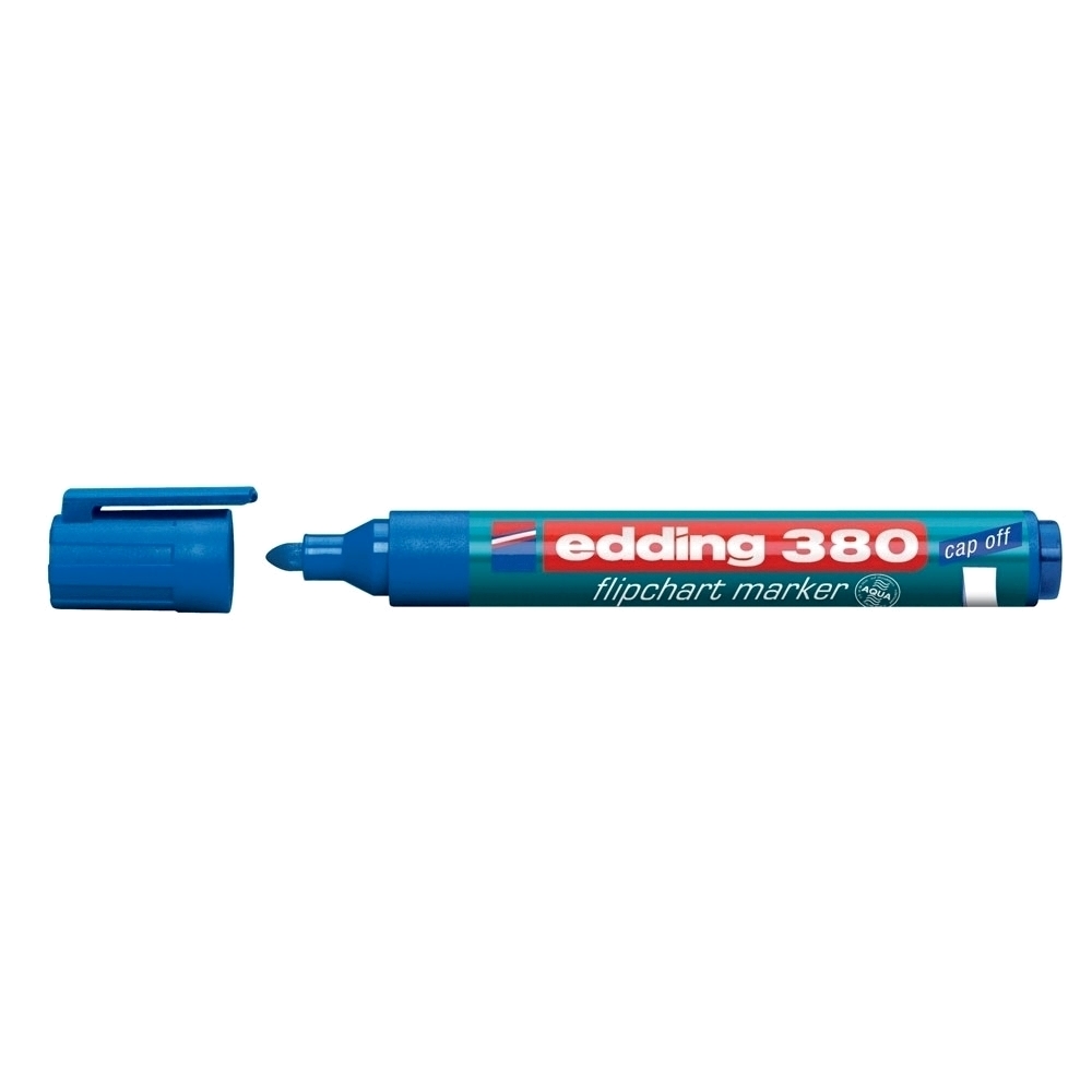 Marker Edding 380 pentru flipchart  varf rotund  1.5-3 mm  albastru