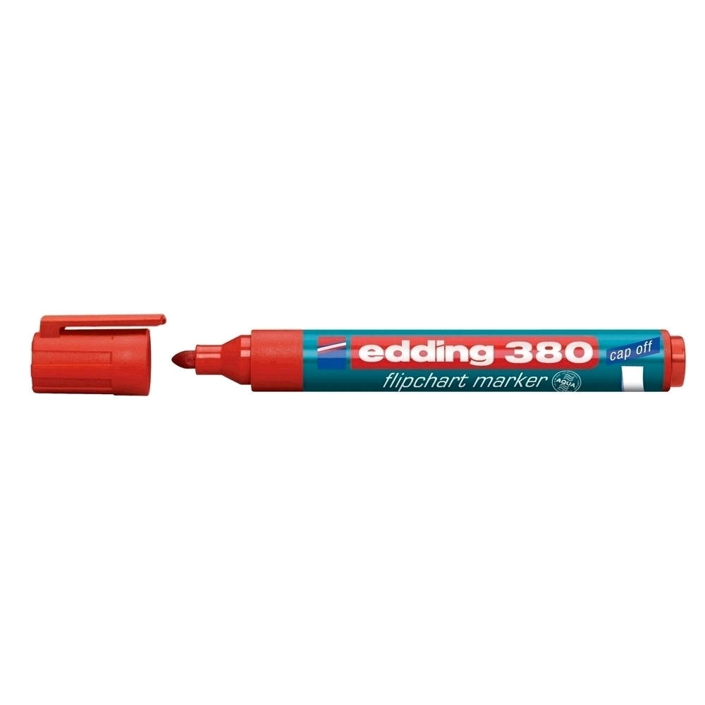 Marker Edding 380 pentru flipchart varf rotund 1.5-3 mm rosu Edding imagine model 2022