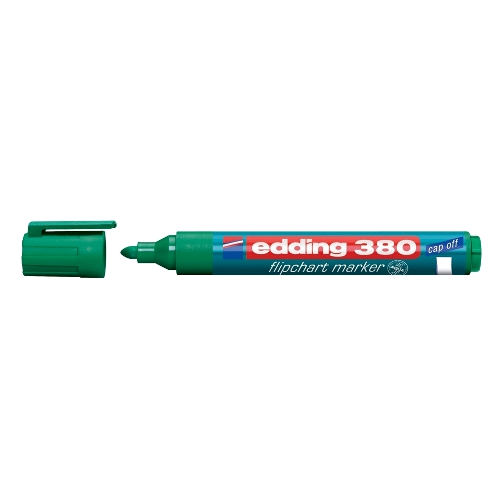 Marker Edding 380 pentru flipchart varf rotund 1.5-3 mm verde Edding