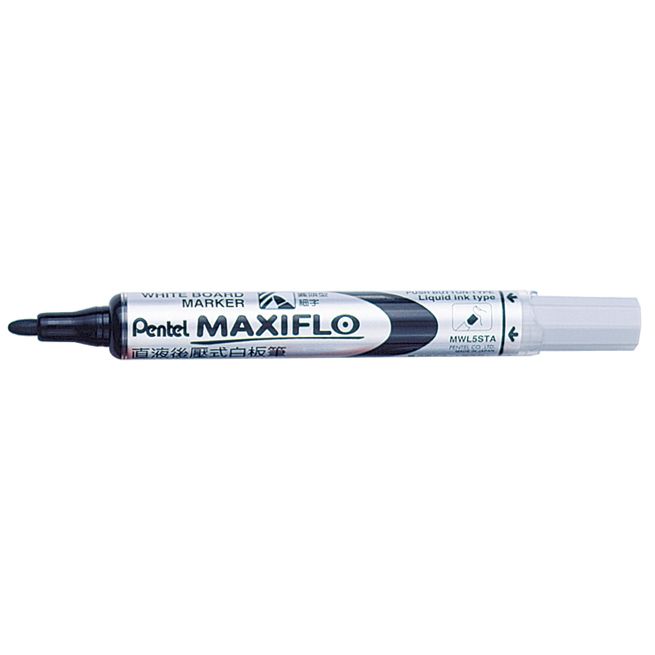Marker pentru tabla Pentel Maxiflo  varf rotund  4 mm  negru