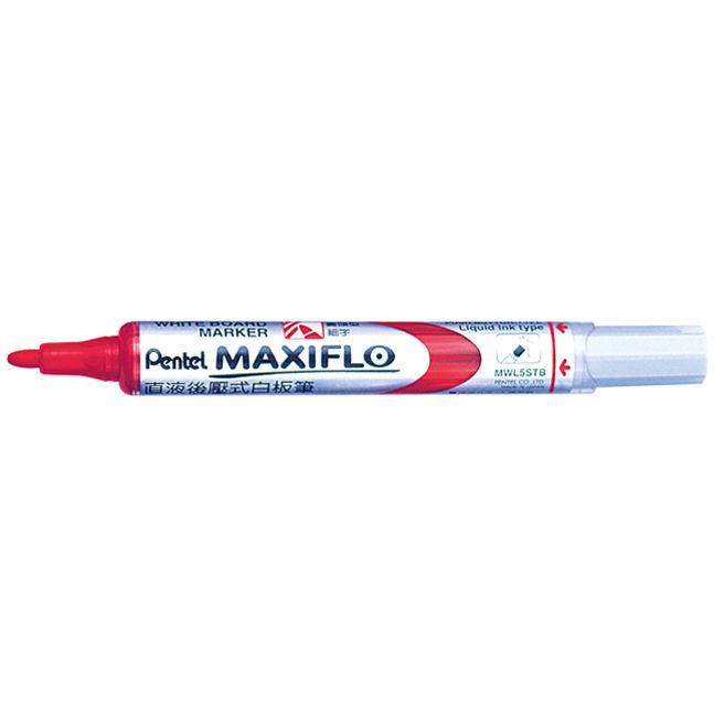 Marker pentru tabla Pentel Maxiflo  varf rotund  4 mm  rosu