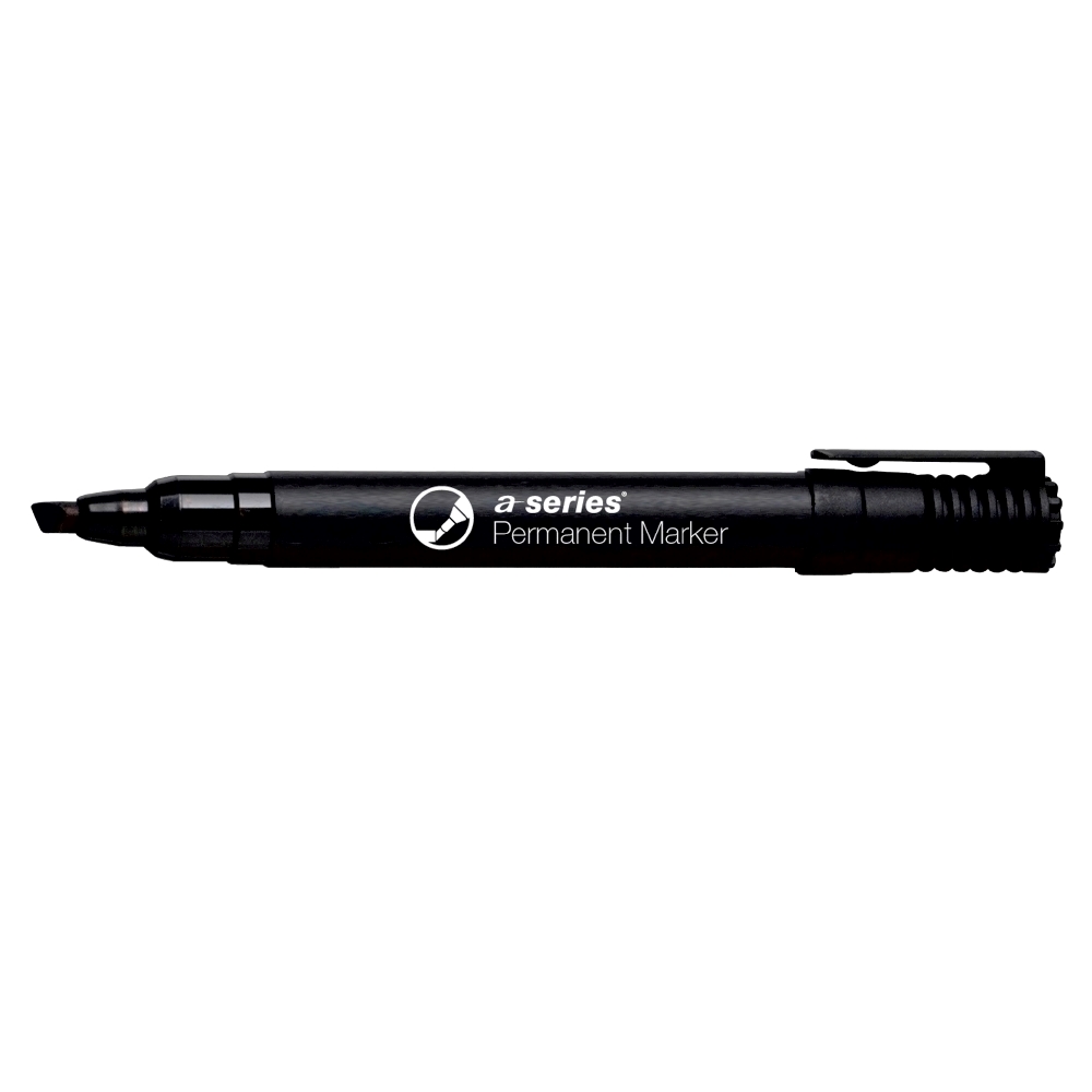 Marker permanent A-series  varf retezat 2-5 mm  negru
