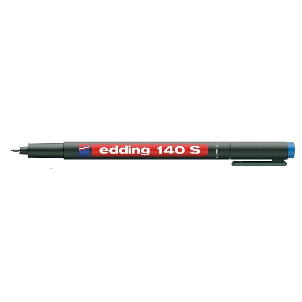 Marker permanent Edding OHP 140S  corp plastic  varf rotund  0.3 mm  albastru