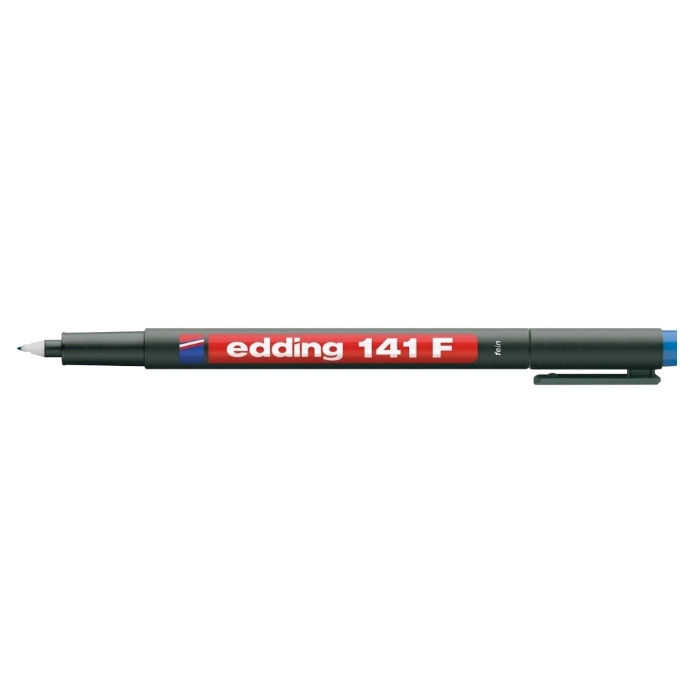 Marker permanent Edding OHP 141F  corp plastic  varf rotund  0.6 mm  albastru