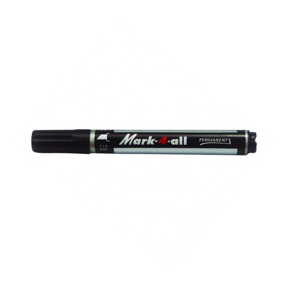 Marker permanent Stabilo Mark-4-All  corp plastic  varf retezat  1-4 mm  negru