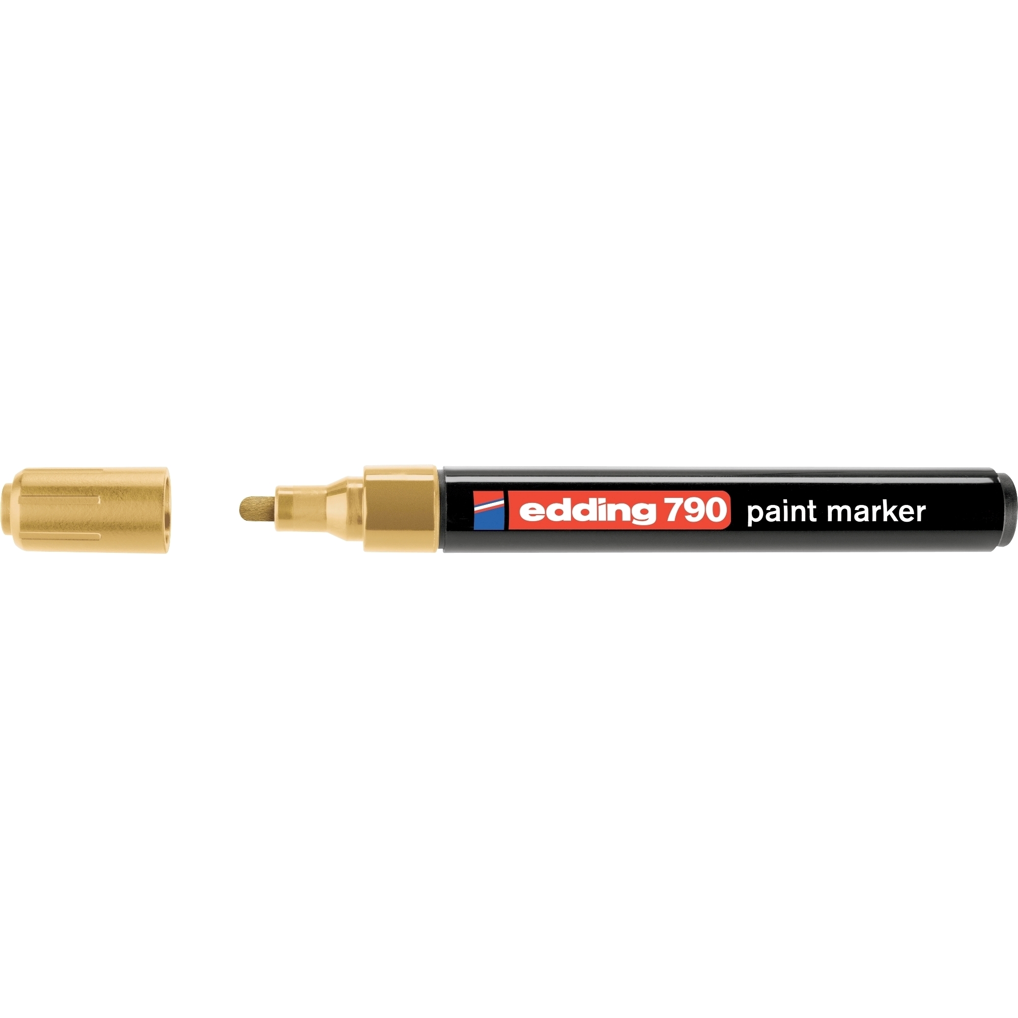 Marker permanent Edding 790  cu vopsea  corp plastic  varf rotund  2-3 mm  auriu
