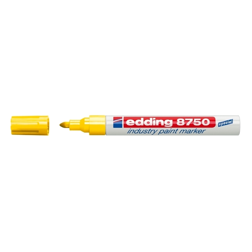 Marker permanent Edding 8750 cu vopsea corp aluminiu varf rotund 2-4 mm galben Edding imagine model 2022