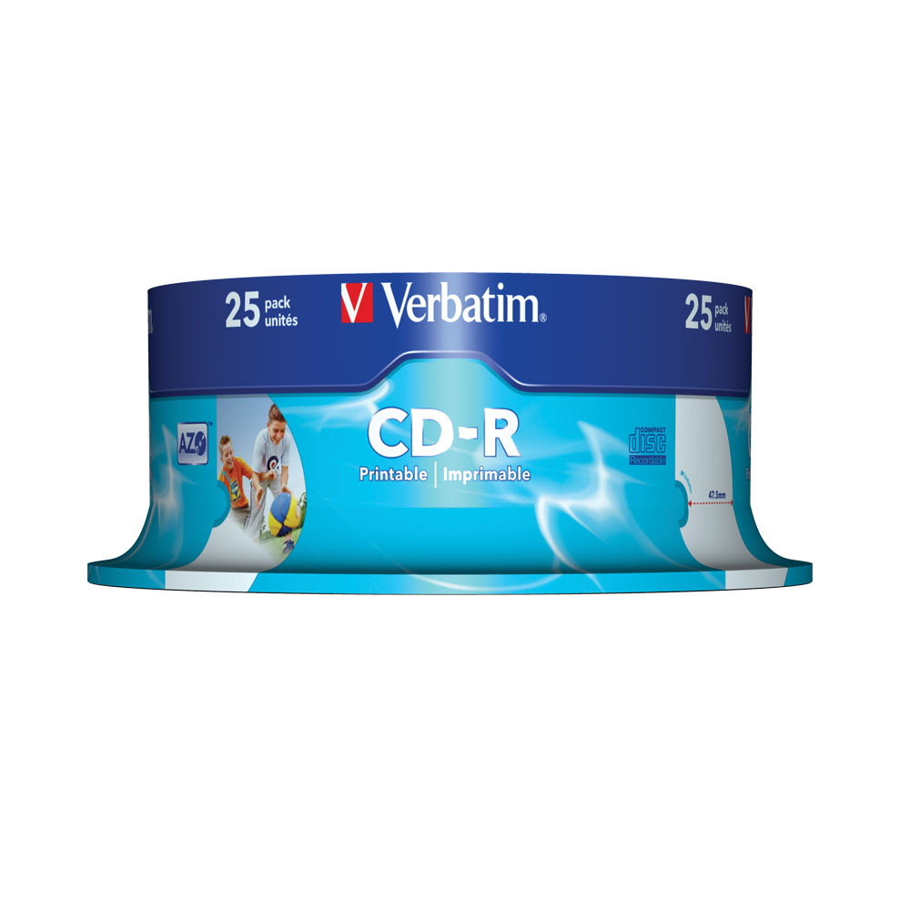 CD-R printabil Verbatim 52x 700 MB 25 bucati/cake sanito.ro