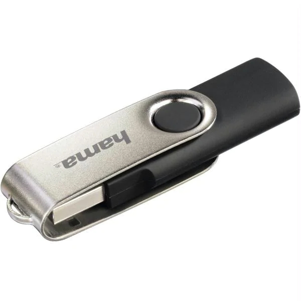 Memorie USB HAMA Rotate 104302 64GB USB 2.0 negru-argintiu Hama imagine 2022 depozituldepapetarie.ro