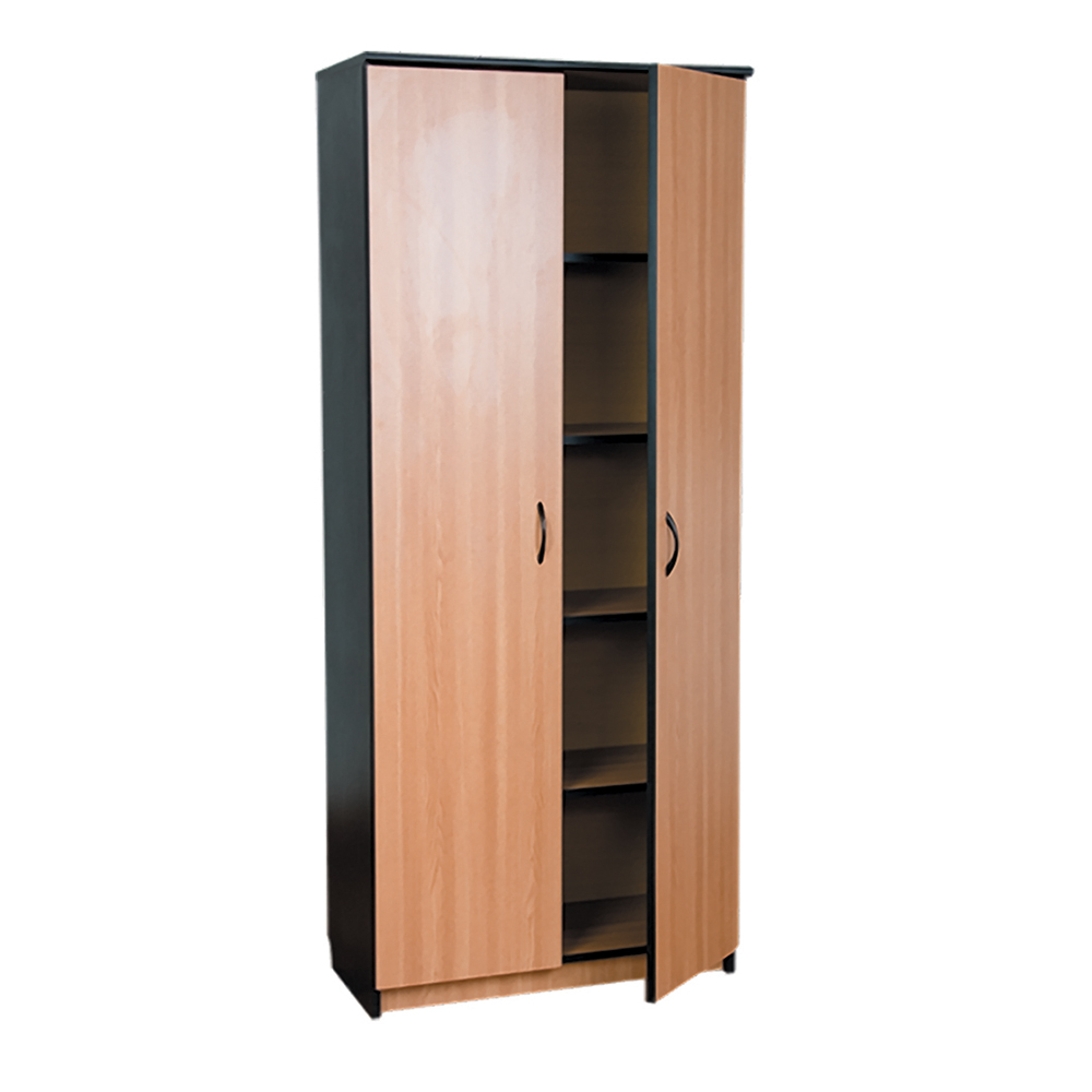 Dulap inalt office line pal stejar/negru 80x36x185 cm