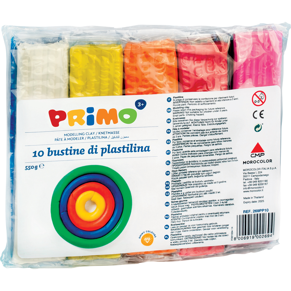 Plastilina Morocolor Primo  550 g/cutie  10 culori/pachet