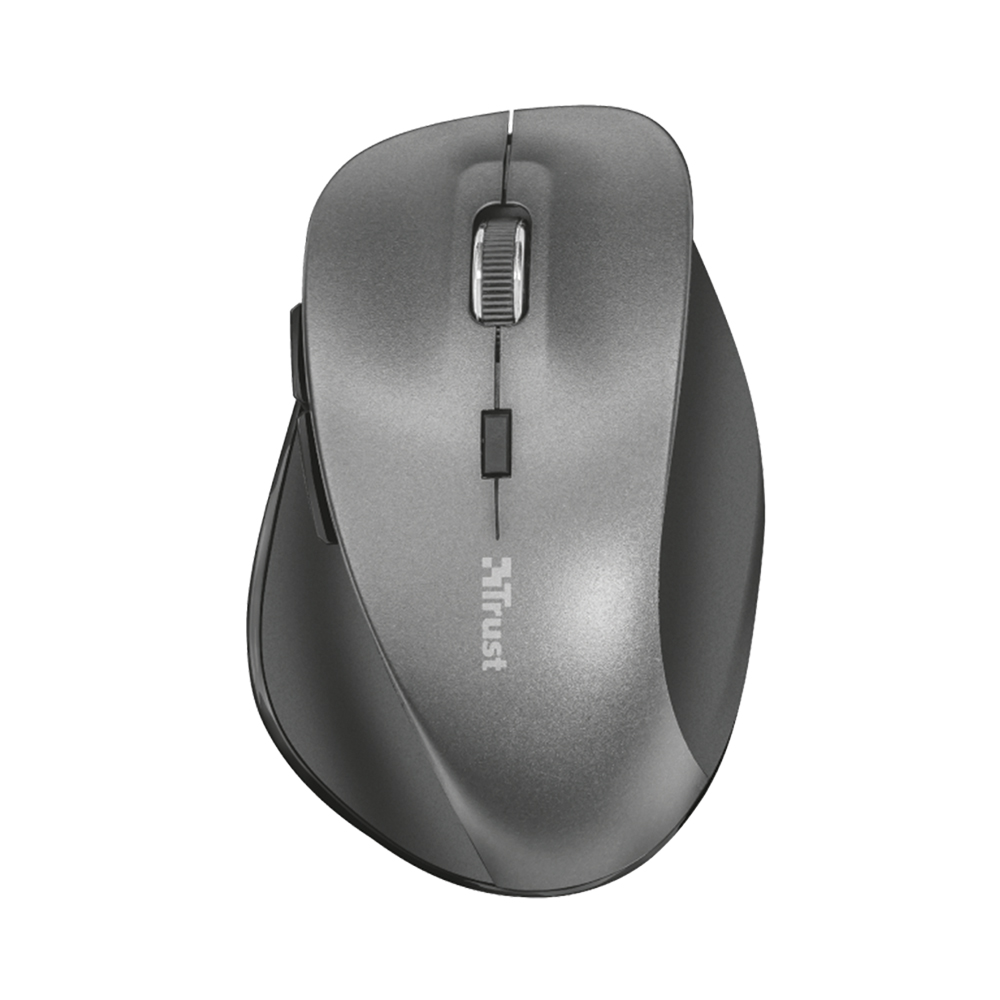 Mouse wireless Trust Ravan negru usb ergonomic cu baterie