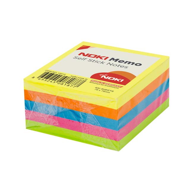 Notite adezive  Noki  75 x 75 mm  multicolor  neon  400 file/set