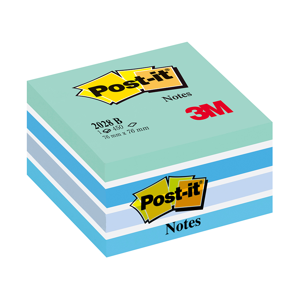 Notite adezive  Post-it  Aquarelle  albastru pastel  76 x 76 mm  450 file