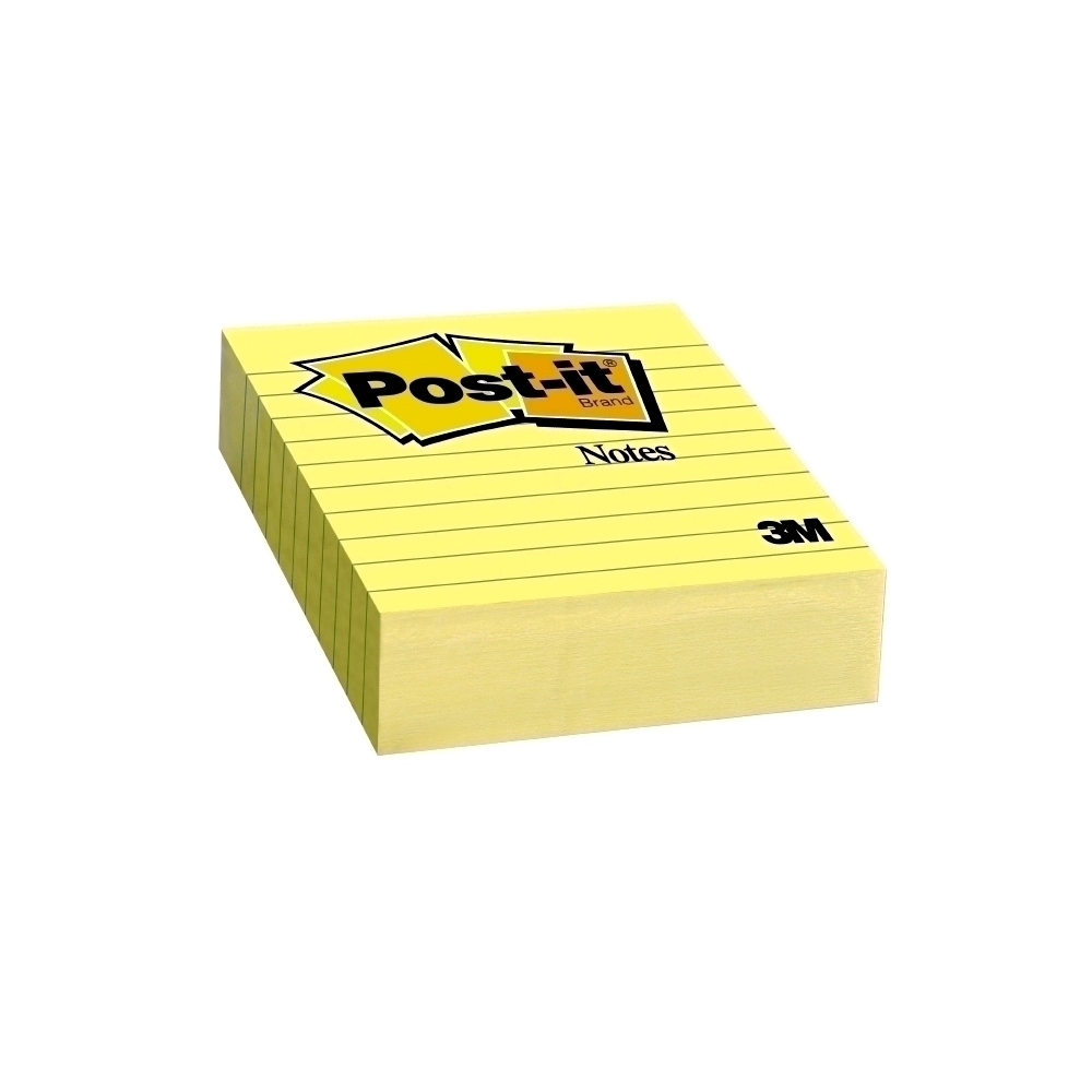 Notite adezive Post-it liniate galben 100 x 100 mm 300 file Post-it imagine 2022 depozituldepapetarie.ro