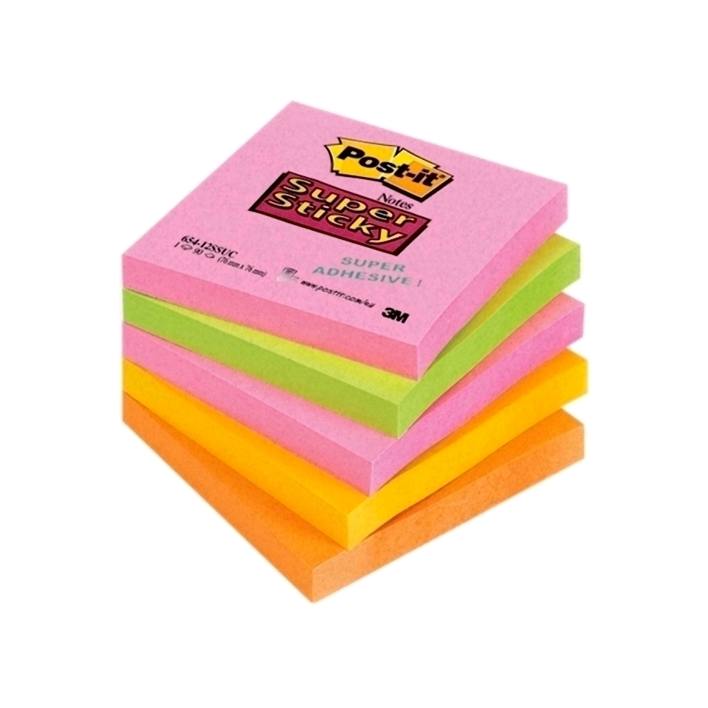 Notite adezive Post-it Super Sticky 76×76 mm neon 90 file/culoare Post-it imagine 2022 depozituldepapetarie.ro