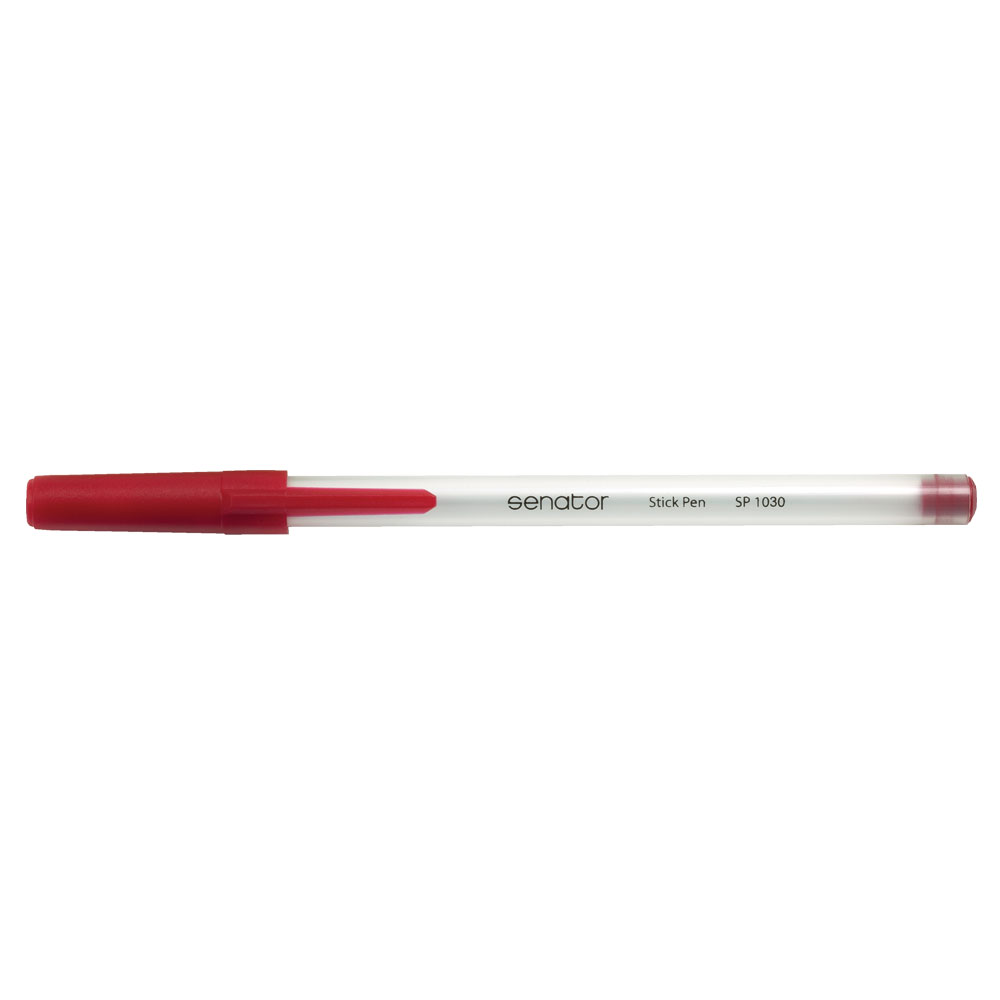 Pix senator stick pen seria 1000 0.7 mm plastic rosu
