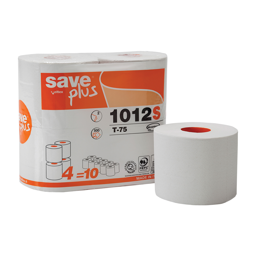 Hartie igienica mini  Celtex 1012S  2 straturi  alba  500 portii  4 role/set