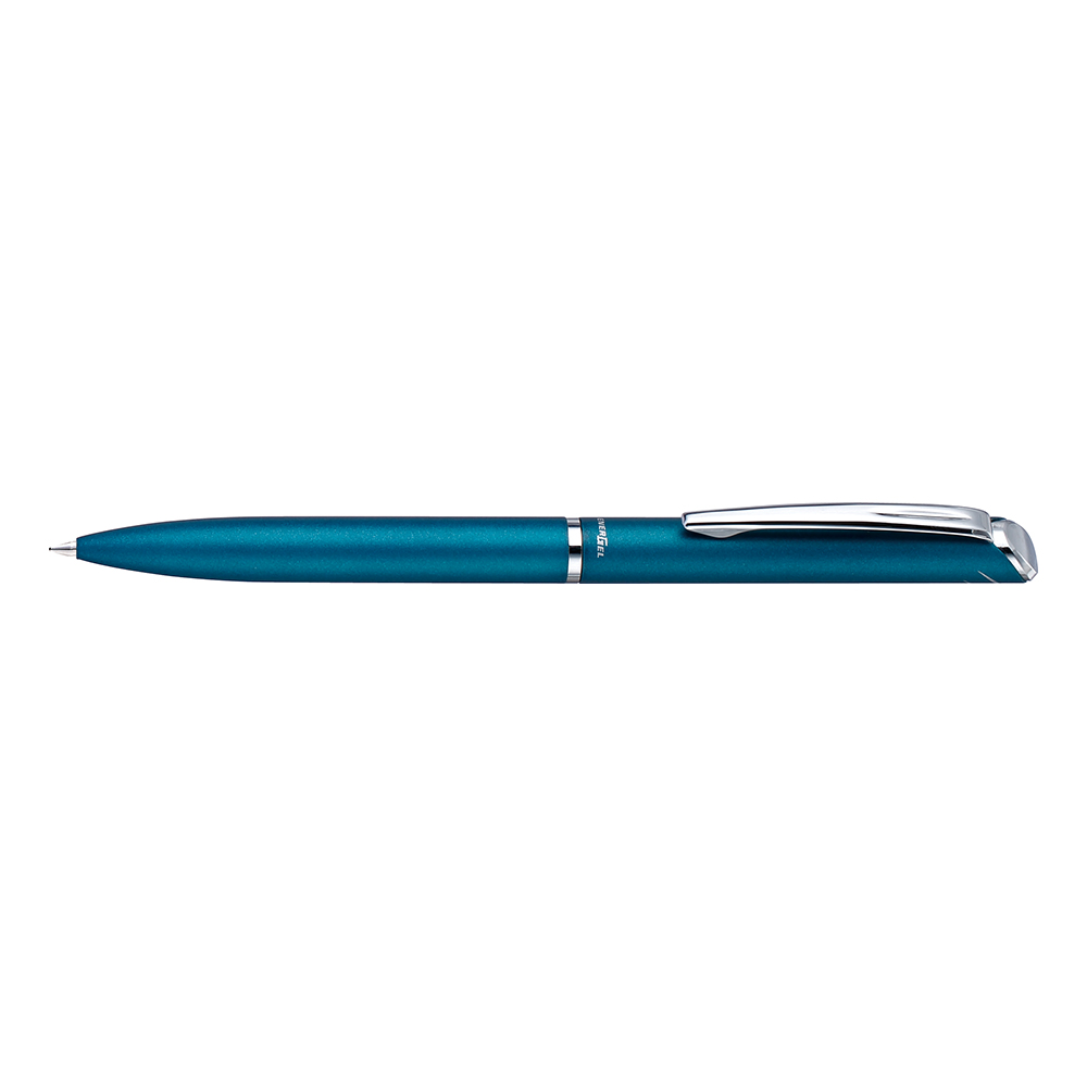 Roller pentel energel high class 0.7mm corp turcoaz scris negru mecanism prin rasucire rezistent durabil