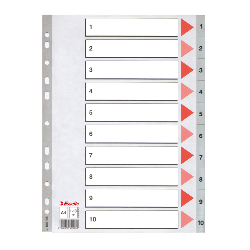 Index din plastic Esselte  A4  index 1-10