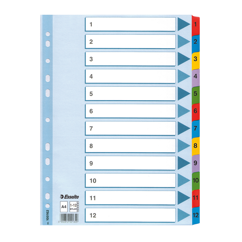 index Esselte Mylar  1-12  A4