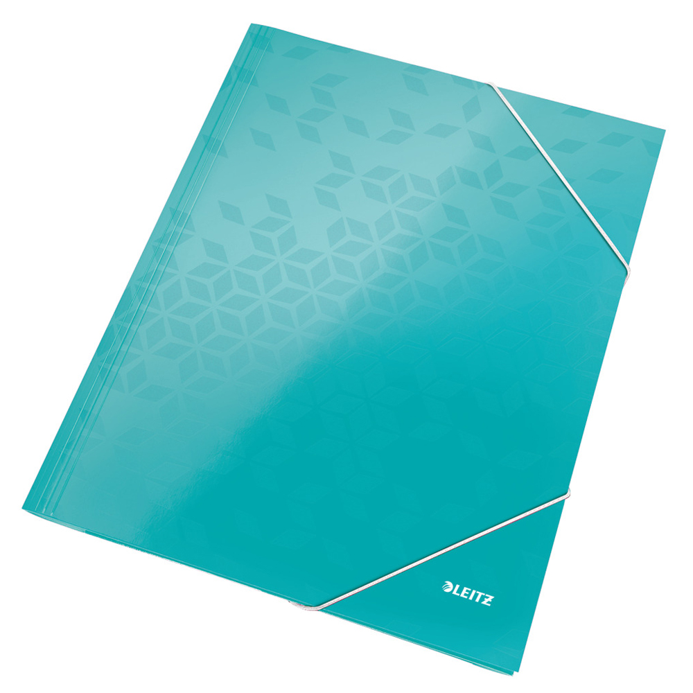 Mapa cu elastic Leitz WOW  carton laminat  A4  250 coli  turcoaz