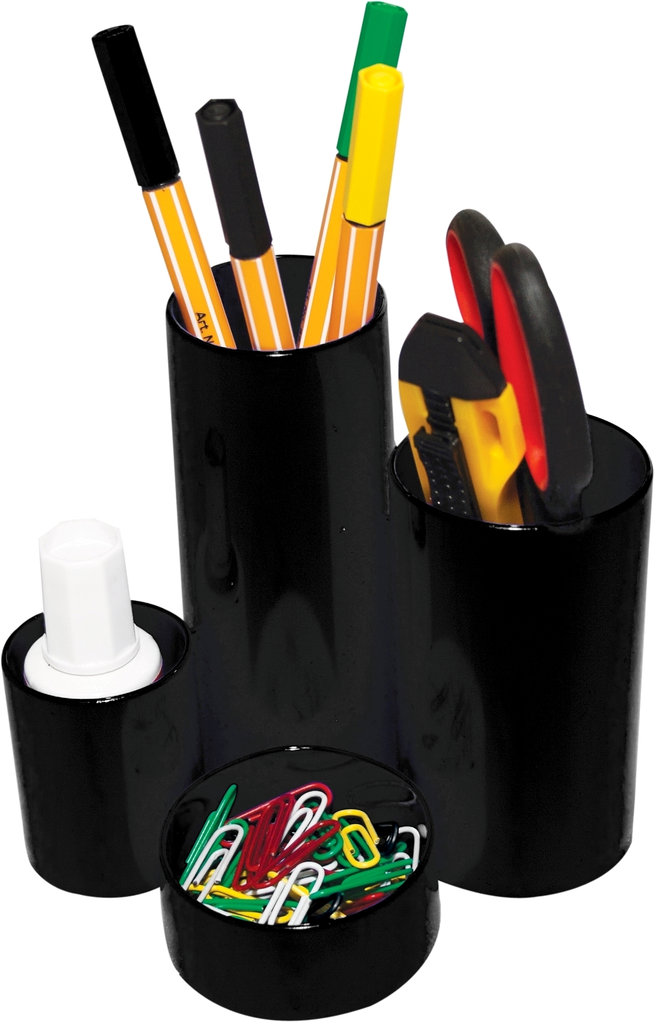 Suport pentru accesorii de birou flaro 4 compartimente neechipat negru