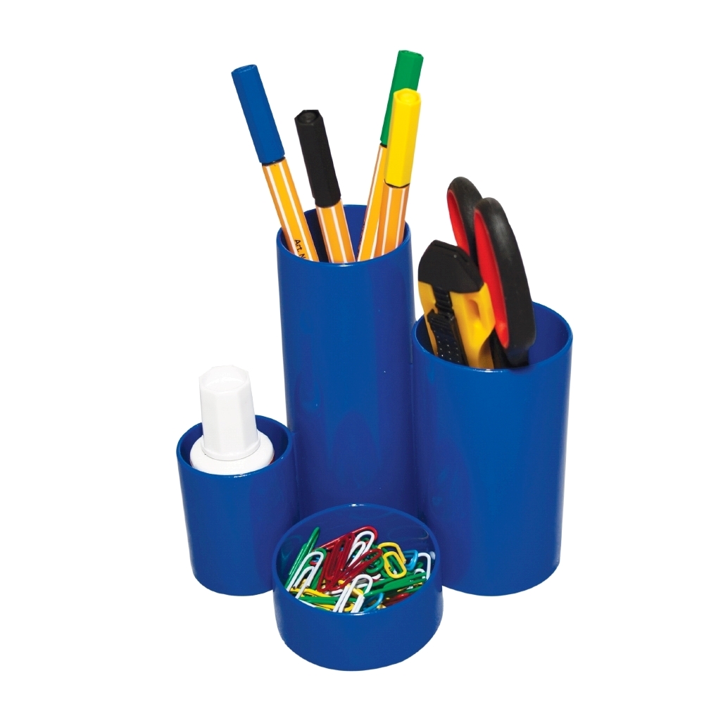 Suport pentru accesorii de birou flaro 6 compartimente neechipat albastru