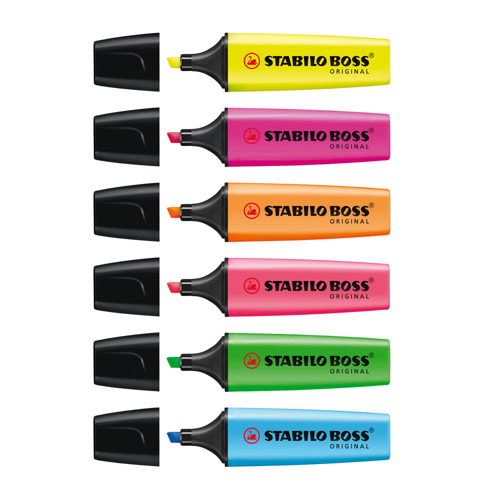 Textmarker  Stabilo  Boss Original  6 culori  varf 2-5 mm