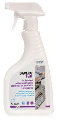 Davera f b 500 ml - dezinfectant pentru suprafete rtu pentru restaurante cantine si alte locuri publice de servire a mancarii