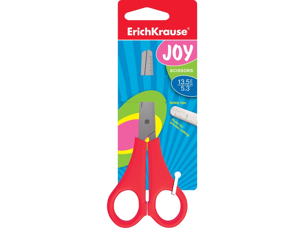Foarfeca cu rigla Erich Krause Joy  13.5cm  pentru stangaci