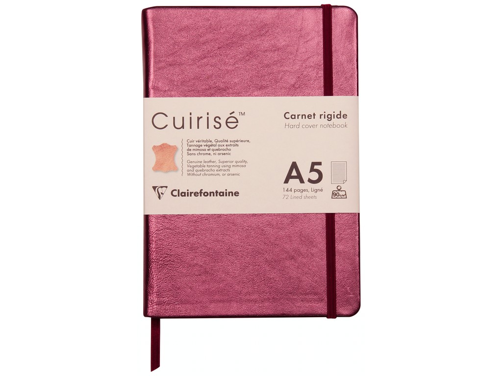 Notebook cu coperta tare din piele Cuirise  A5  Clairefontaine