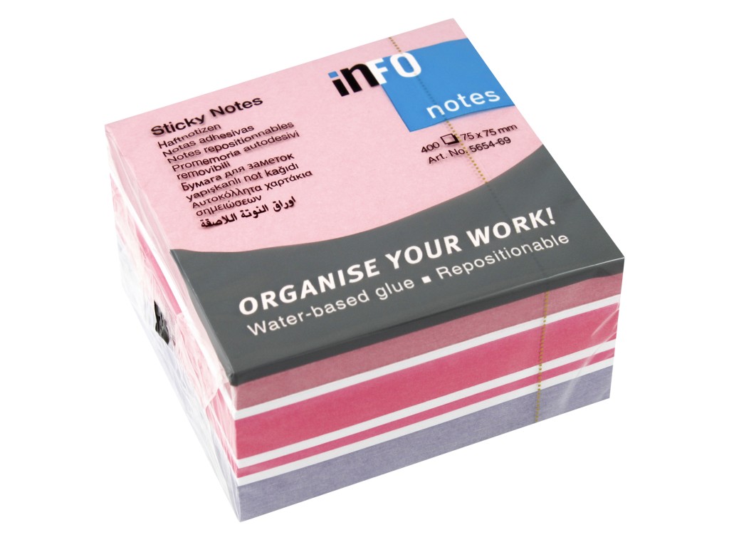 Cub notes adeziv 75 x 75 mm 400 file info notes