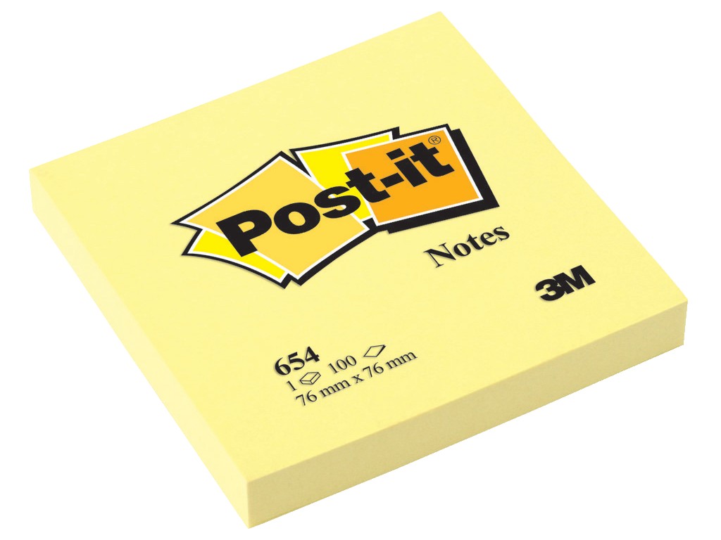 Notes adeziv Post-it® Canary Yellow™ 76 x 76 mm