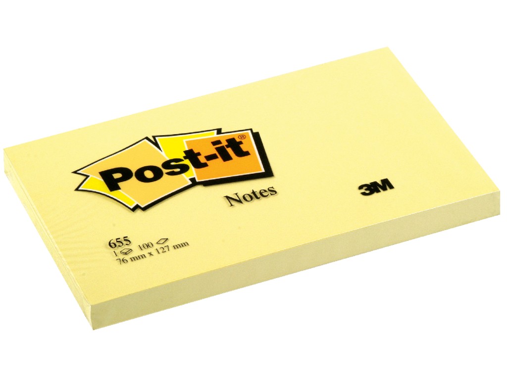 Notes adeziv Post-it® Canary Yellow™ 76 x 127 mm