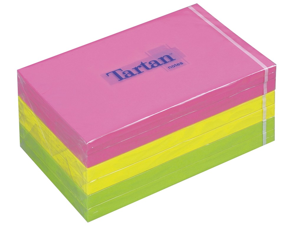 Notes adeziv tartan neon 76 x 127 mm