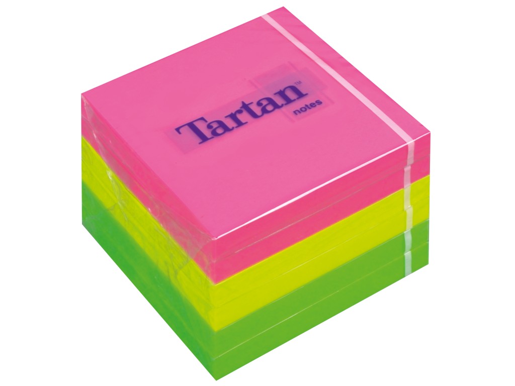 Notes adeziv tartan neon 76 x 76 mm