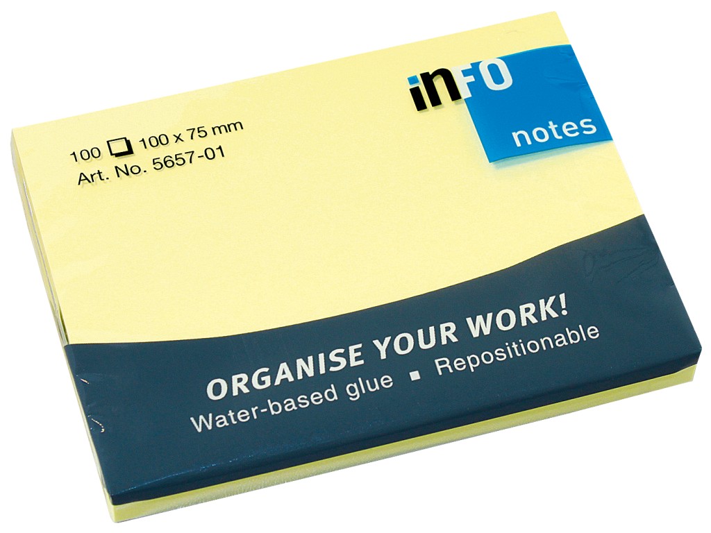 Notes adeziv Yellow 75 x 100 mm inFo notes