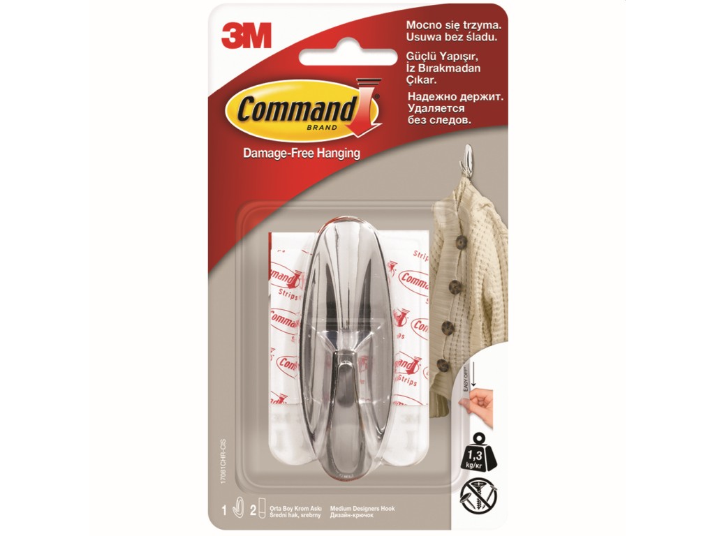 Carlig aspect cromat command 3m