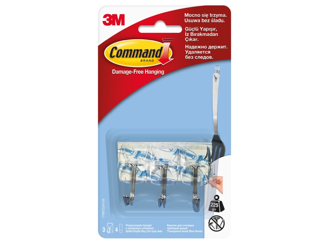 Carlige cu tija metalica design mic command 3m