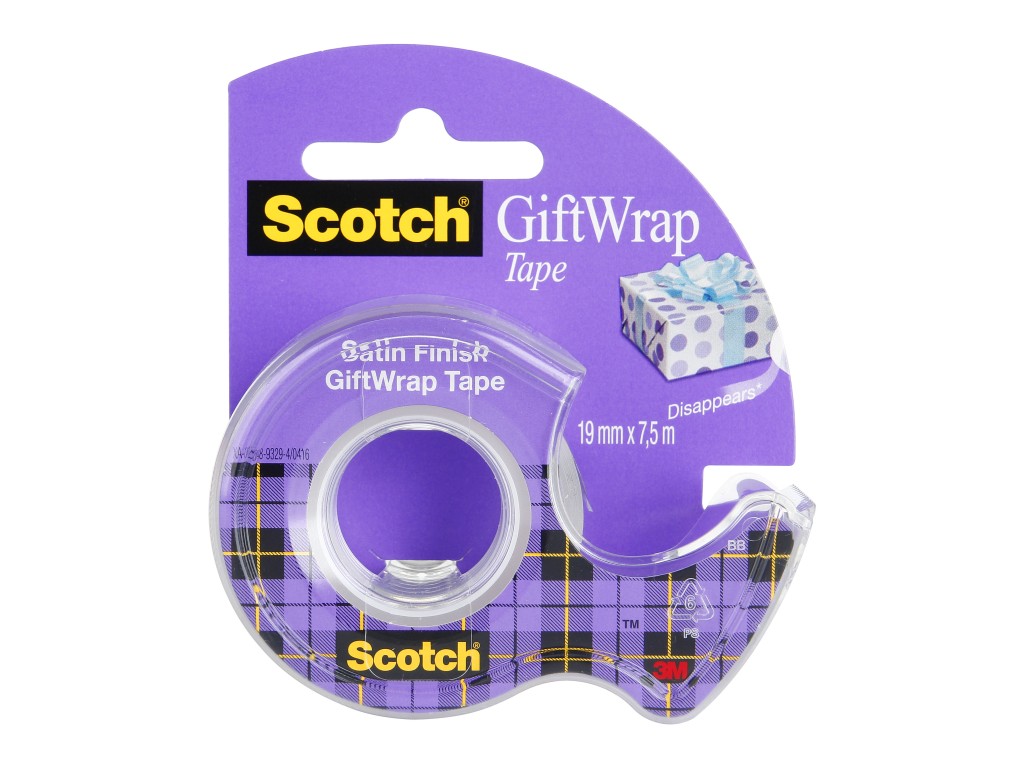 Banda adeziva gift wrap cu dispenser 19 mm x 7 5 m scotch