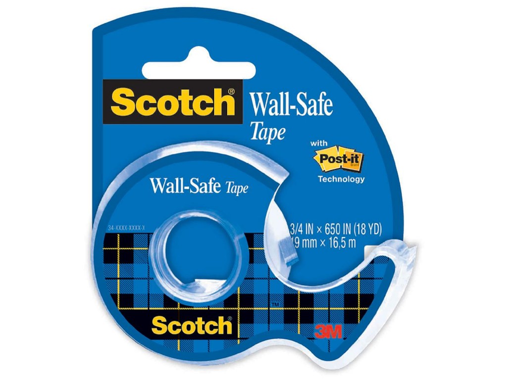 Banda adeziva Wall Safe cu dispenser 19 mm x 16.5 m Scotch sanito.ro