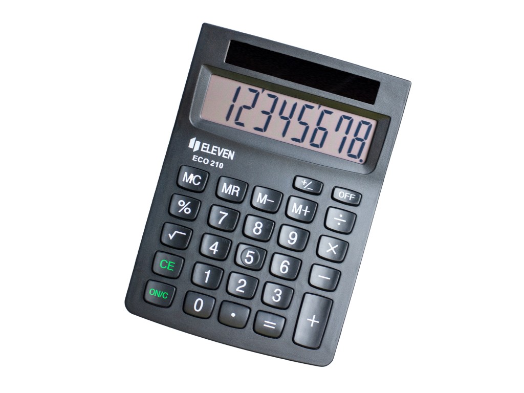 Calculator de birou ECO 8 digiti  103 5 x 145 5 x 32 5 mm  Eleven ECO 210