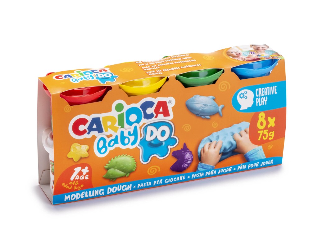 Plastilina baby dough carioca 8x75 g/cutie
