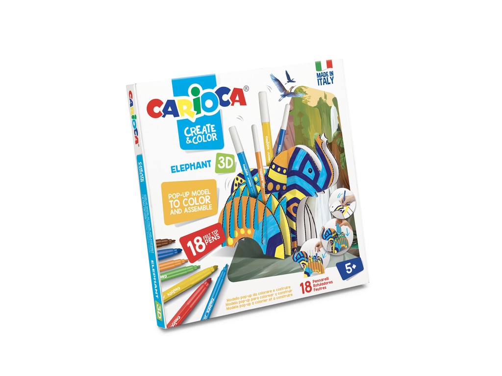 Set creativ create   color carioca elefant 3d